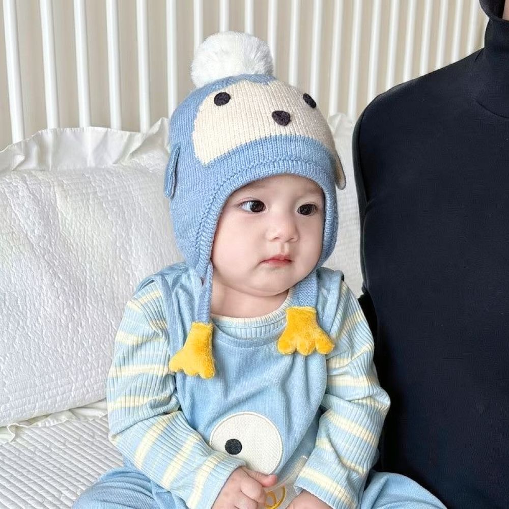 Infant Beanie Hat With Ears - Delizioso cappellino invernale con paraorecchie, lavorato