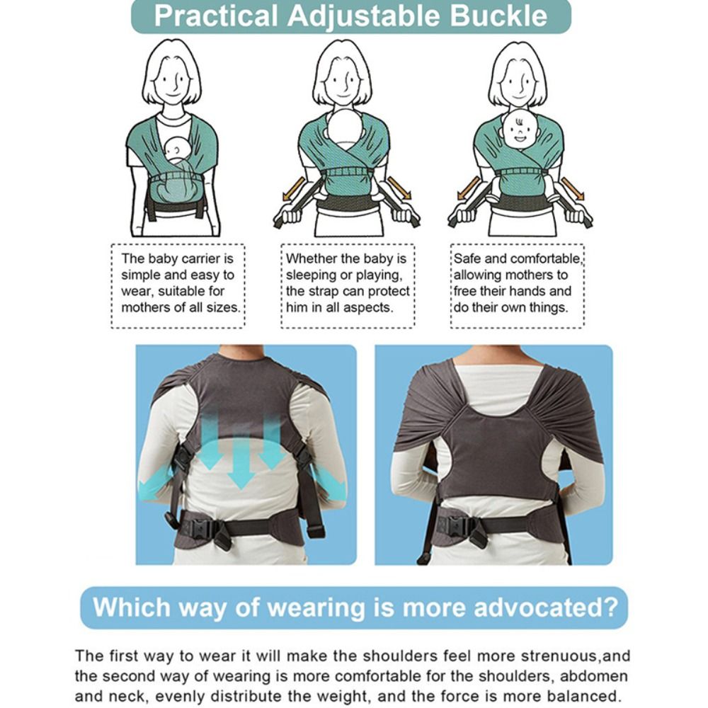 Ergonomic Baby Carrier Newborn To Toddler - Marsupio ergonomico per neonato, traspirante, regolabile,