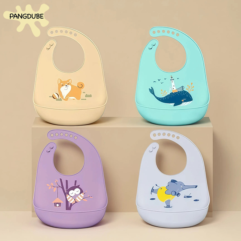 Waterproof Baby Bibs Silicone - PANGDUBE Bavaglini per neonati in silicone