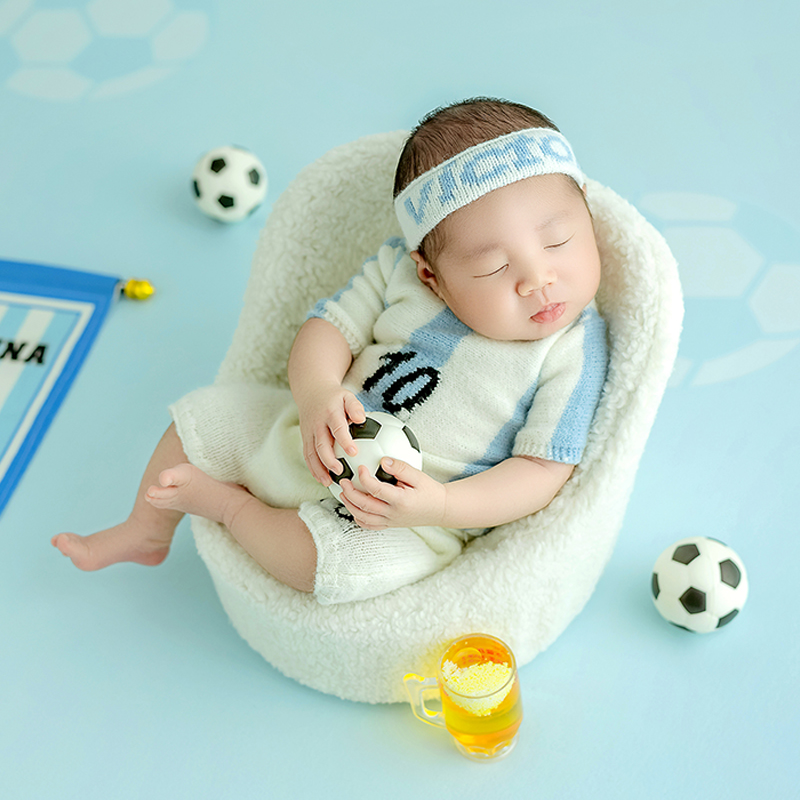 Infant Photography Props Outfit - Calcio bambino tema neonato fotografia puntelli