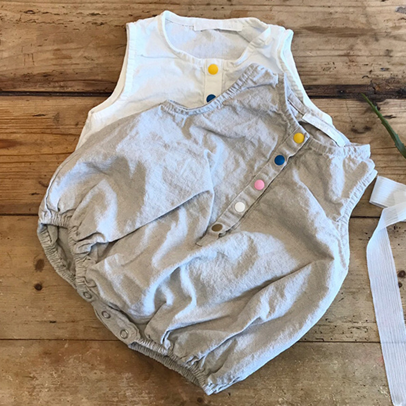 Lino cotone ragazzi pagliaccet - Baby Summer Linen Sleeveless Jumpsuit recensione e prezzo