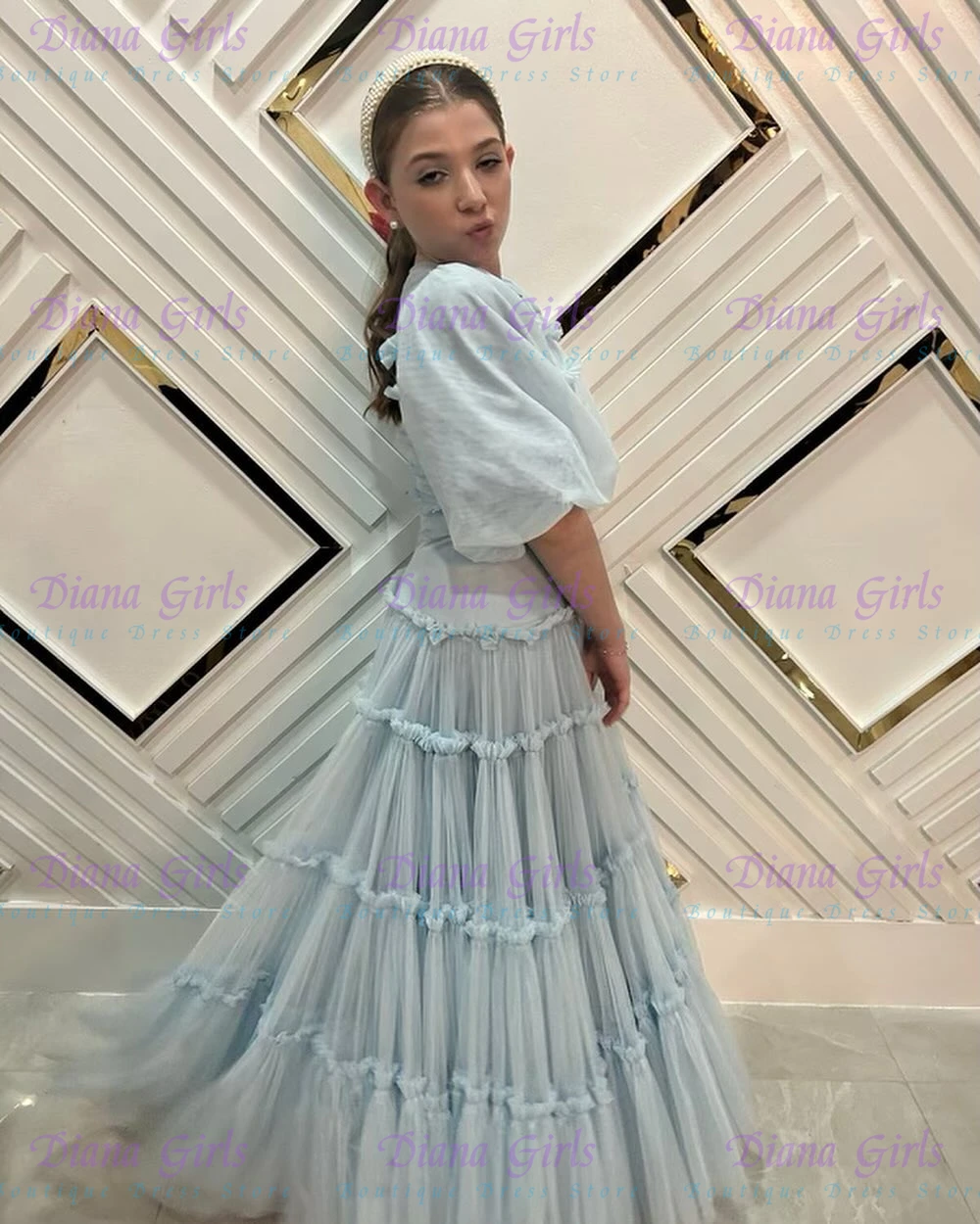 Abito da ragazza di fiore azzu - Toddler Girl Tulle Party Dress recensione e prezzo