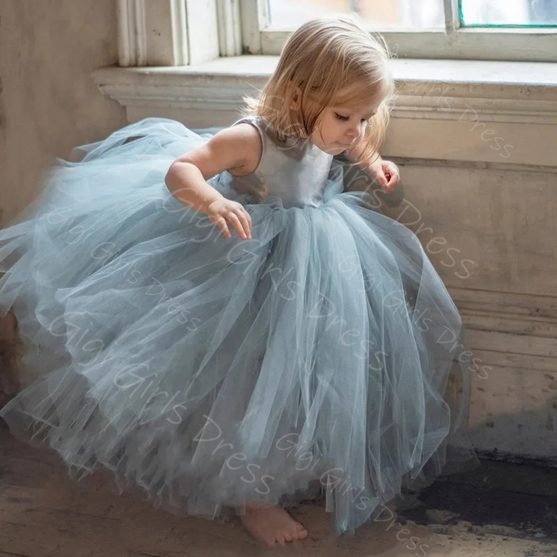 Abito da ragazza di fiore blu  - Toddler Girl Tulle Party Dress recensione e prezzo