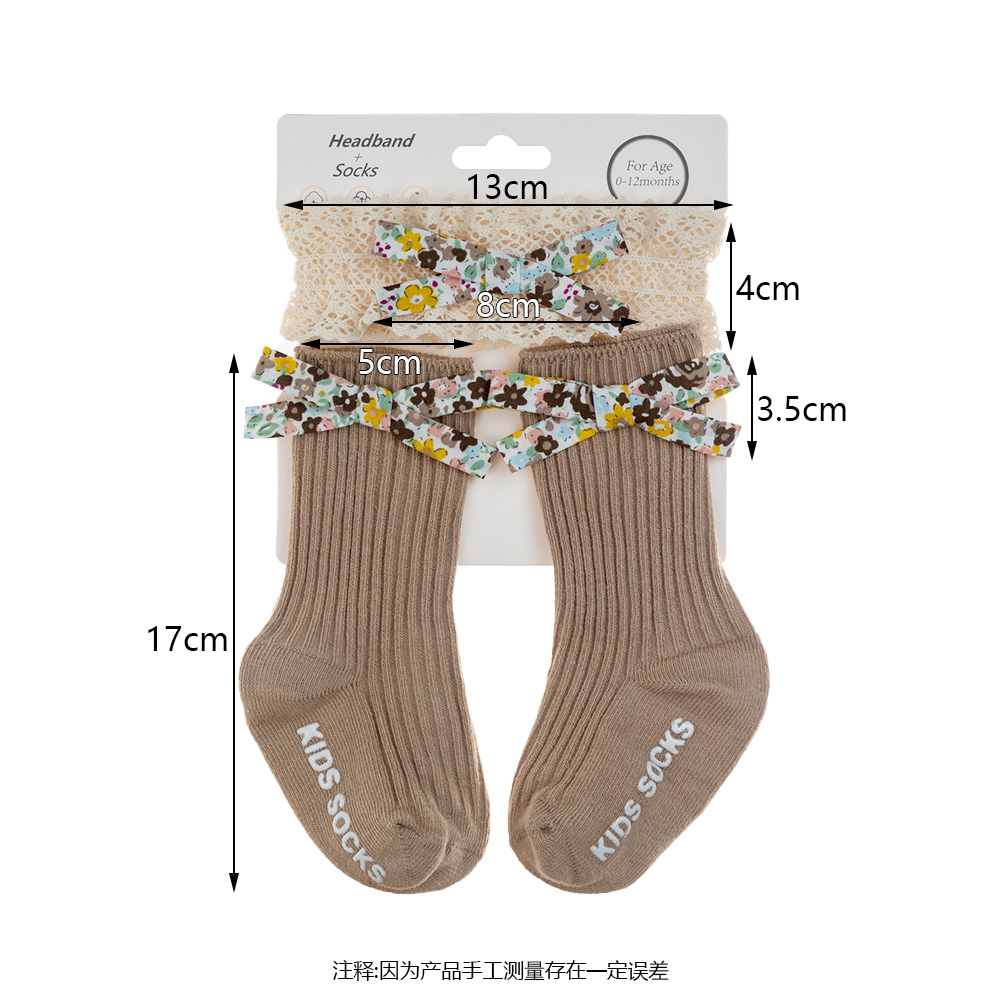 3Pcs Flower Print Bow calzini  - Unisex Baby Socks Non Slip recensione e prezzo